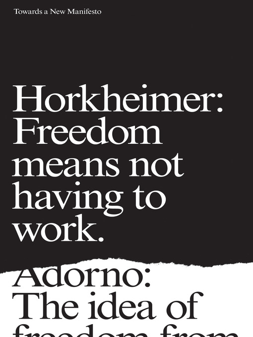 Title details for Towards a New Manifesto by Theodor Adorno - Available